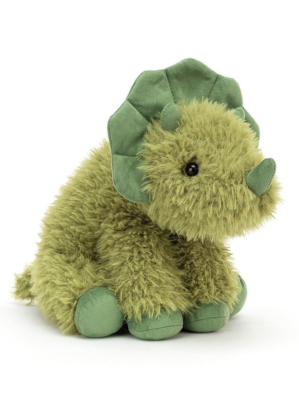 RETIRED Jellycat CURVIE DINO green Triceratops Collectible scruffy soft EUC